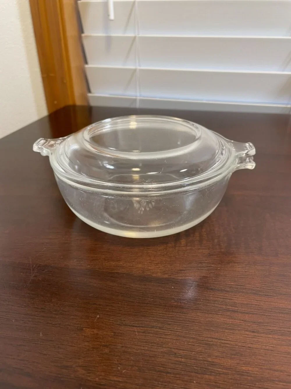 Vintage Pyrex 019 Clear Glass Mini Casserole Dish Lid 681C 20oz 600ml Round Bake